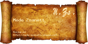 Mede Zsanett névjegykártya